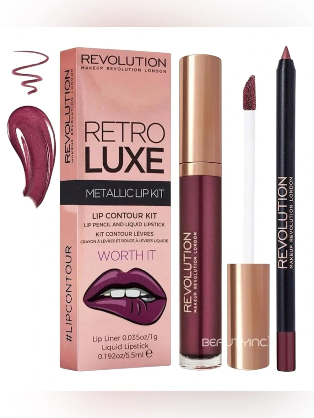 Revolution Retro Luxe Metallic Lip Kit - Worth It💜